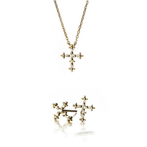 Dia Cross NeckLace &amp; Earring
